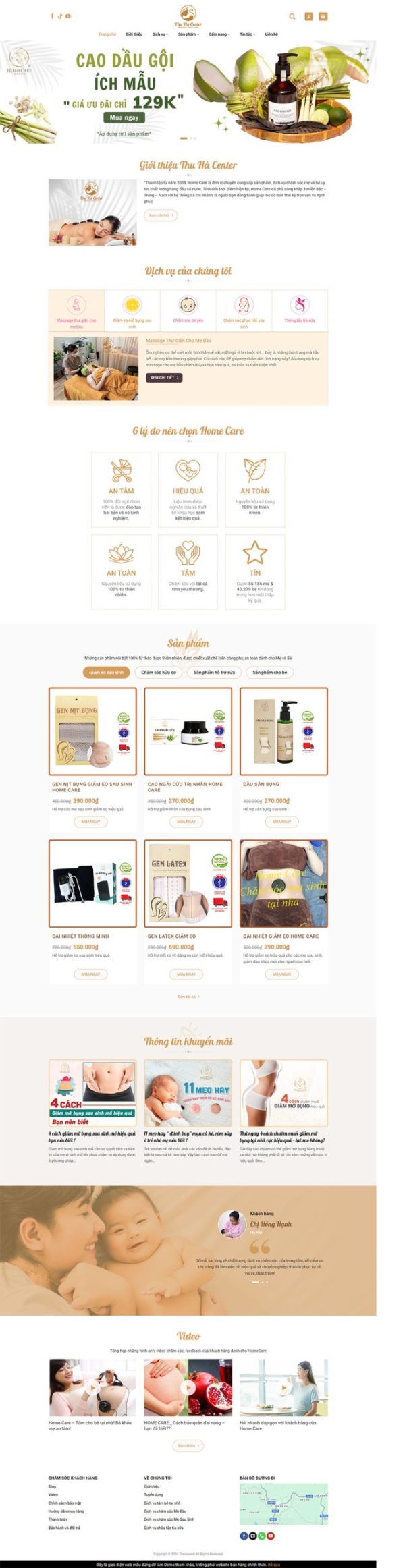 Themeweb dịch vụ chăm sóc mẹ và bé