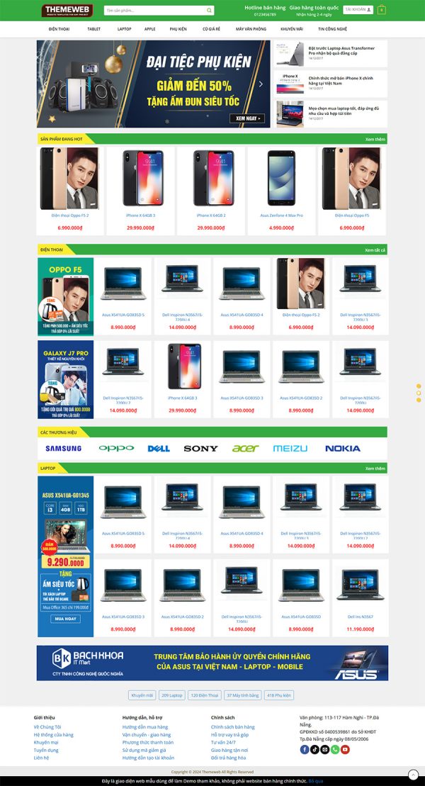 Themeweb bán hàng Bk shop