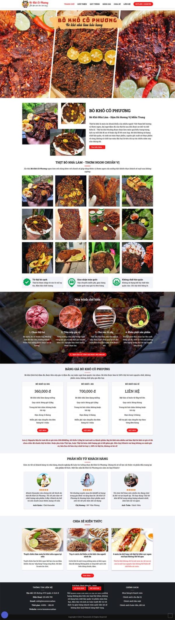 Themeweb bán bò khô cô phương