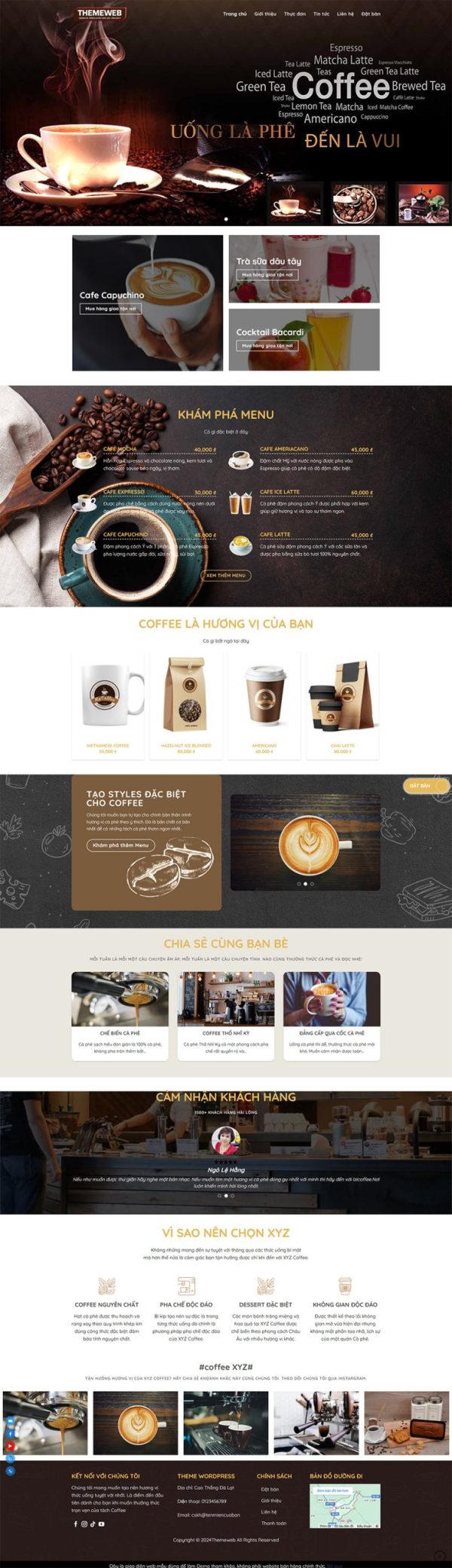 Themeweb quán bán đồ ăn vặt và cafe