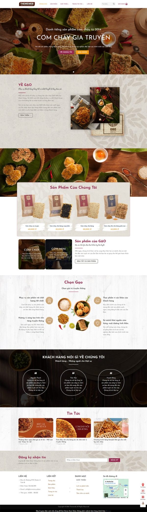 Themeweb bán cơm cháy gao food