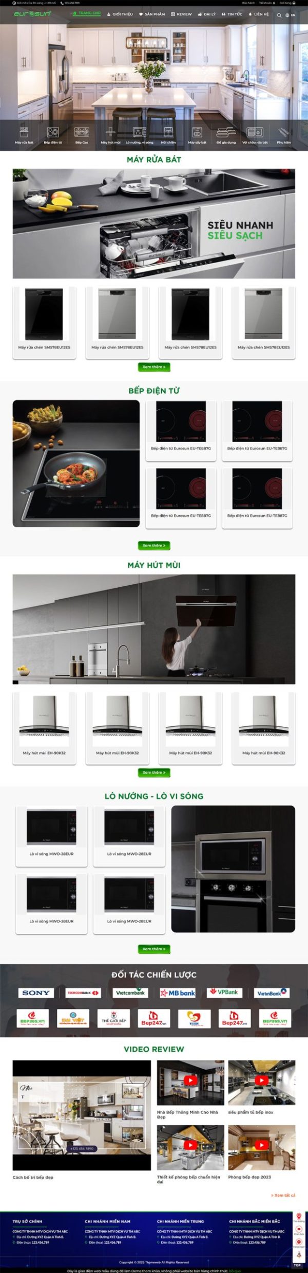 Themeweb bán thiết bị nhà bếp eursun