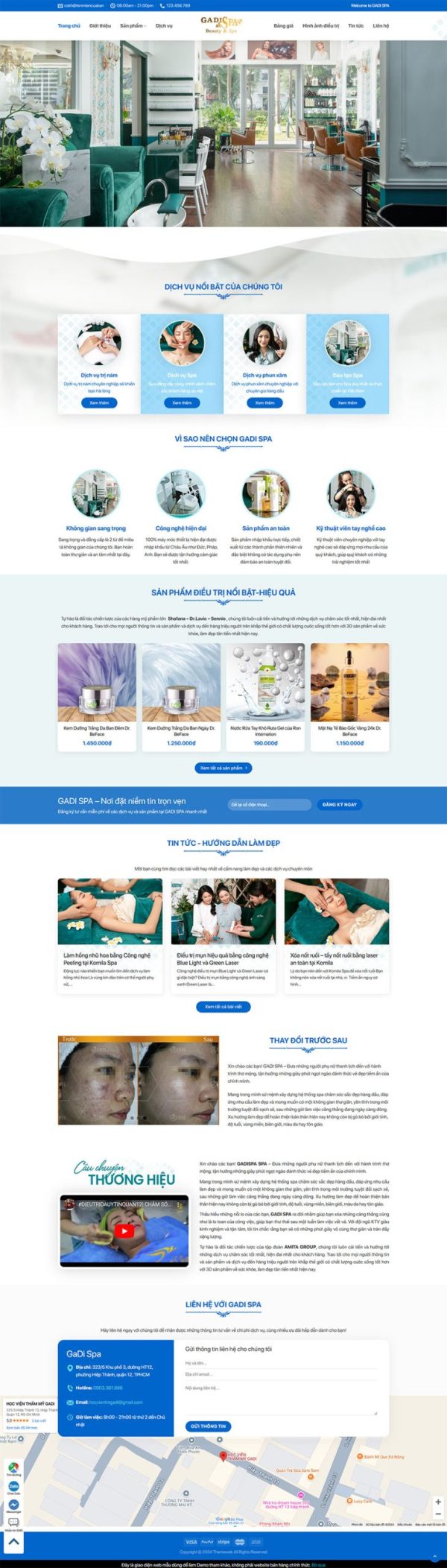 Themeweb dịch vụ làm đẹp spa gadi
