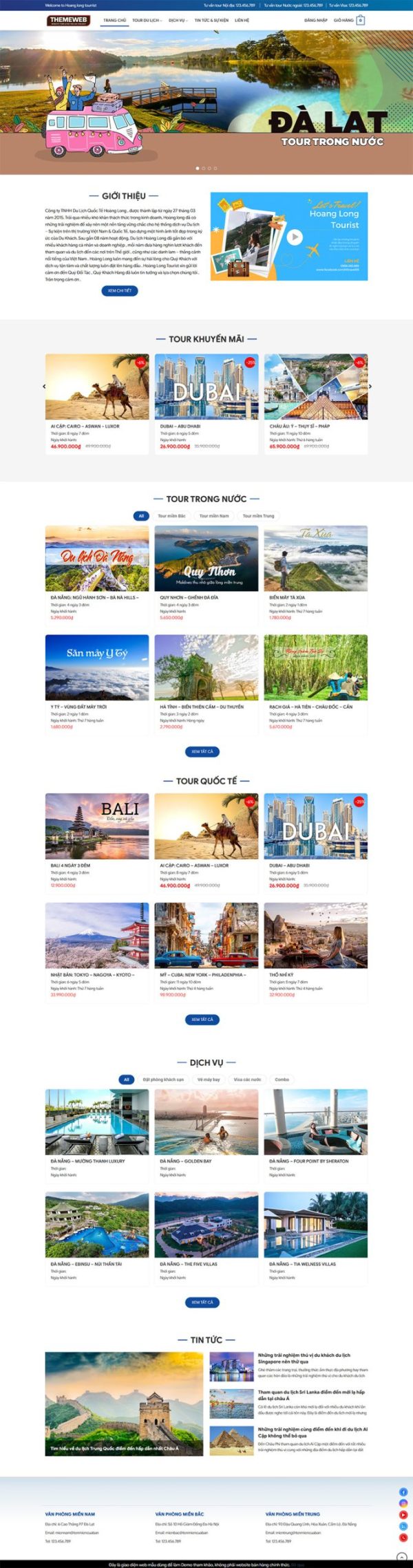 Themeweb tour du lịch hoàng long