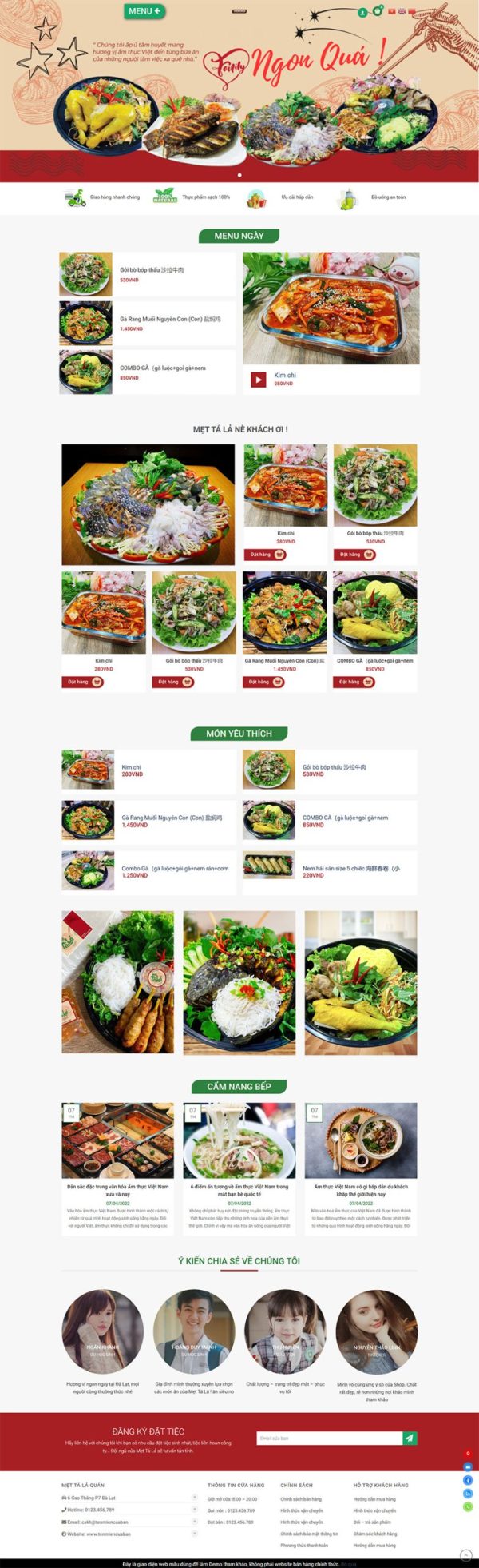 Themeweb bán hàng ẩm thực mẹt tá lả