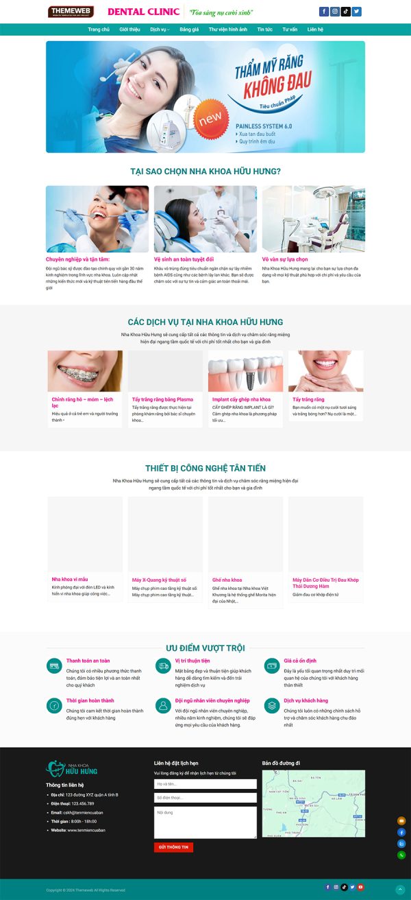 Themeweb dịch vụ nha khoa hữu hưng