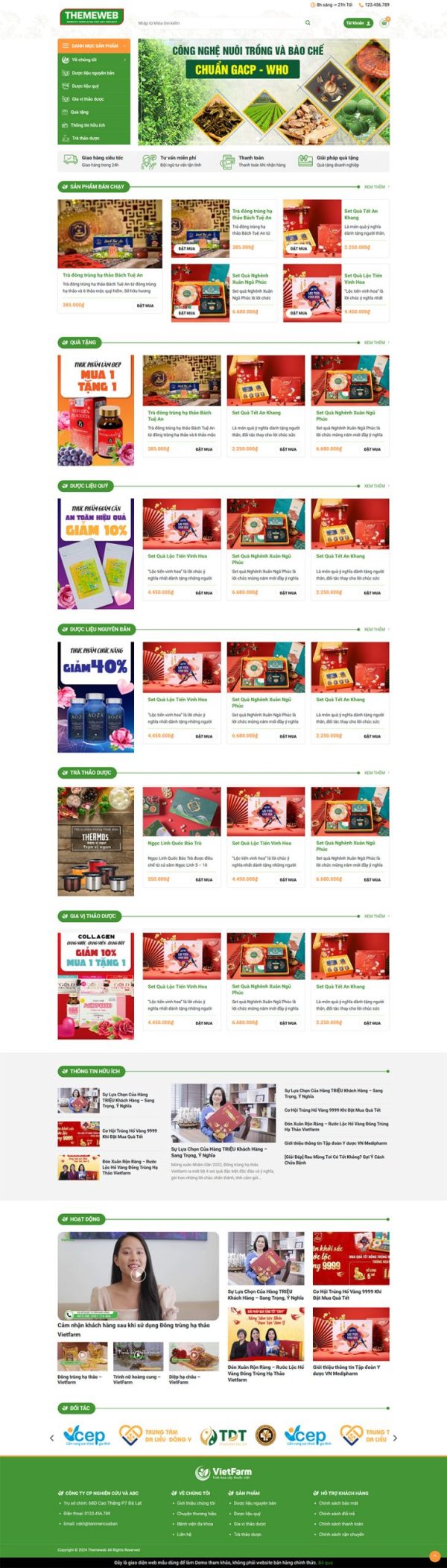 Themeweb bán hàng nông sản 24h