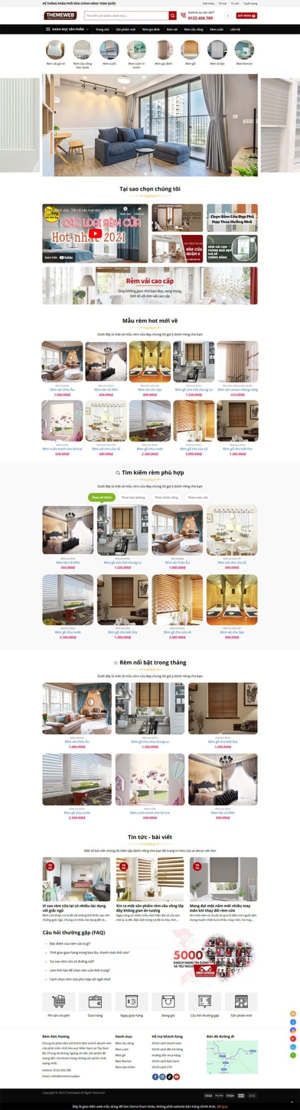 Themeweb bán hàng rèm kim hương