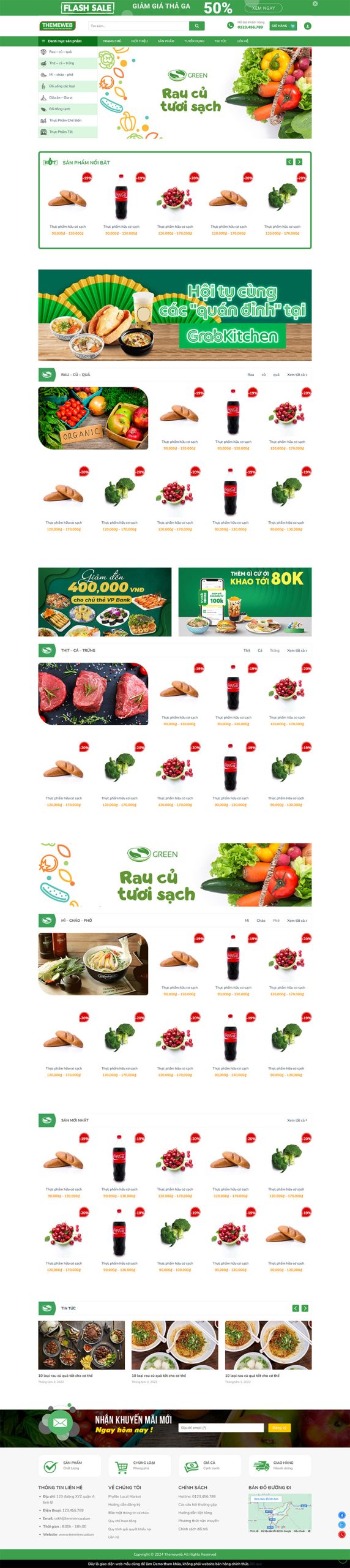 Themeweb bán hàng thực phẩm xanh