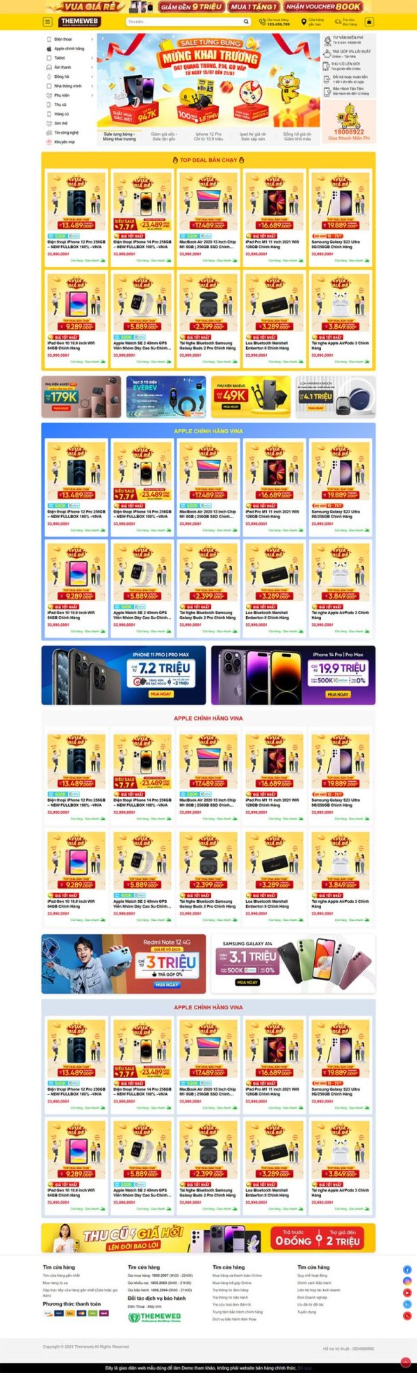 Themeweb bán hàng công nghệ topzone