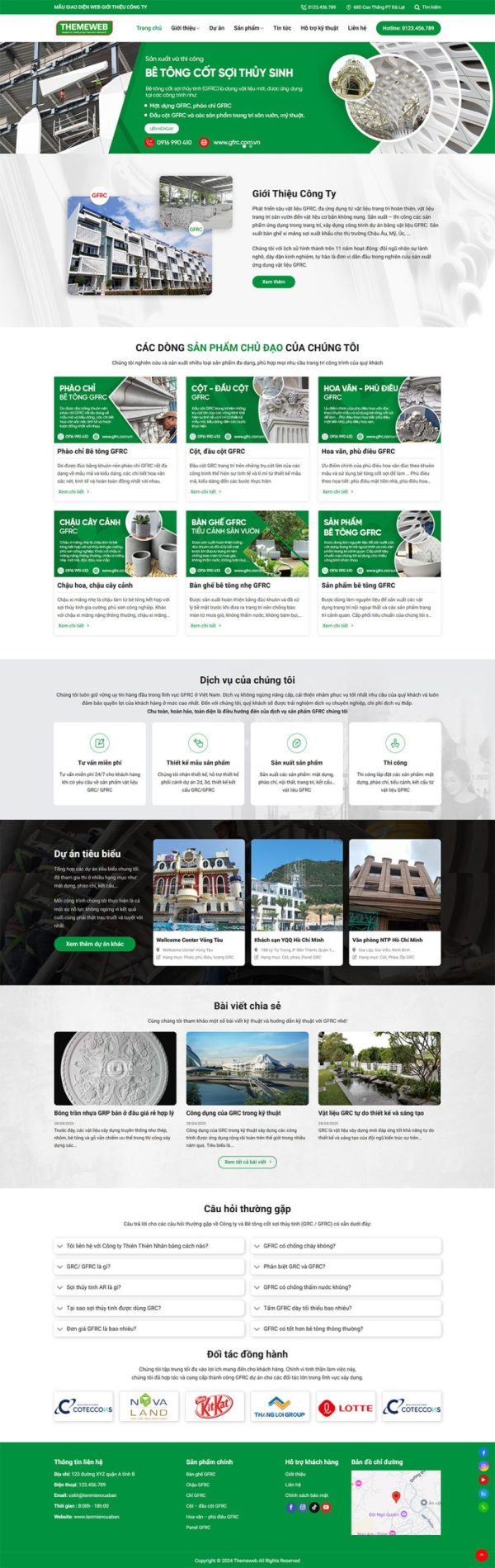 Themeweb giới thiệu vật liệu bê tông