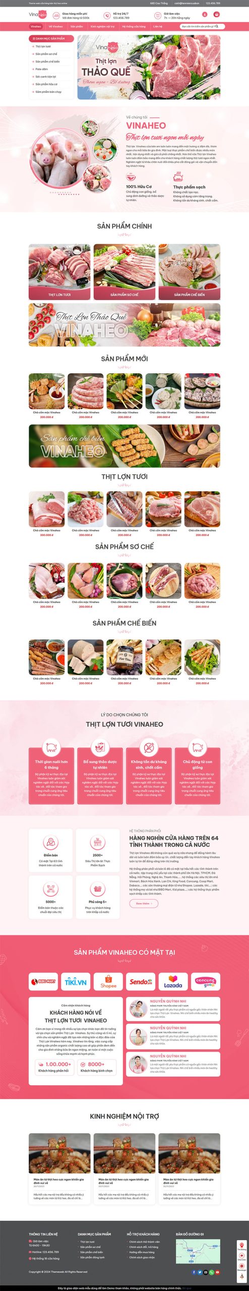 Themeweb cửa hàng bán thịt heo online