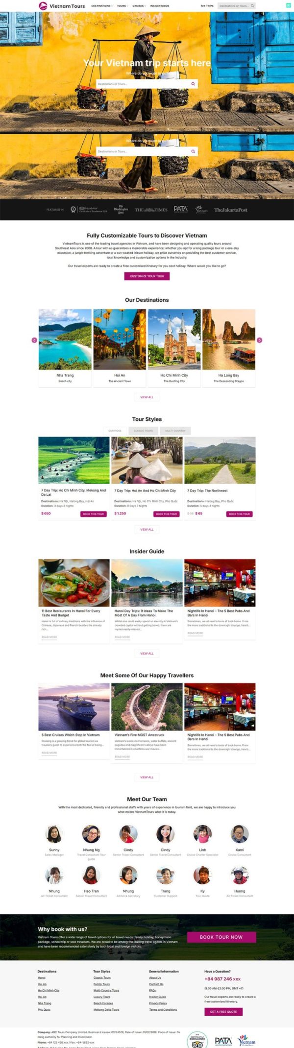 Themeweb du lịch Việt Nam tour
