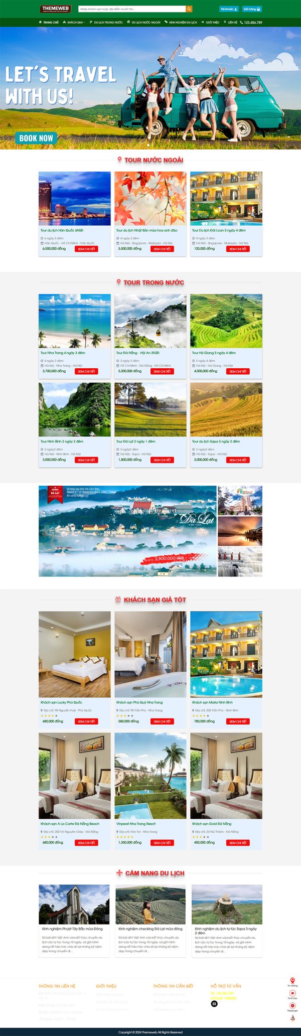 Themeweb dịch vụ du lịch đi bụi