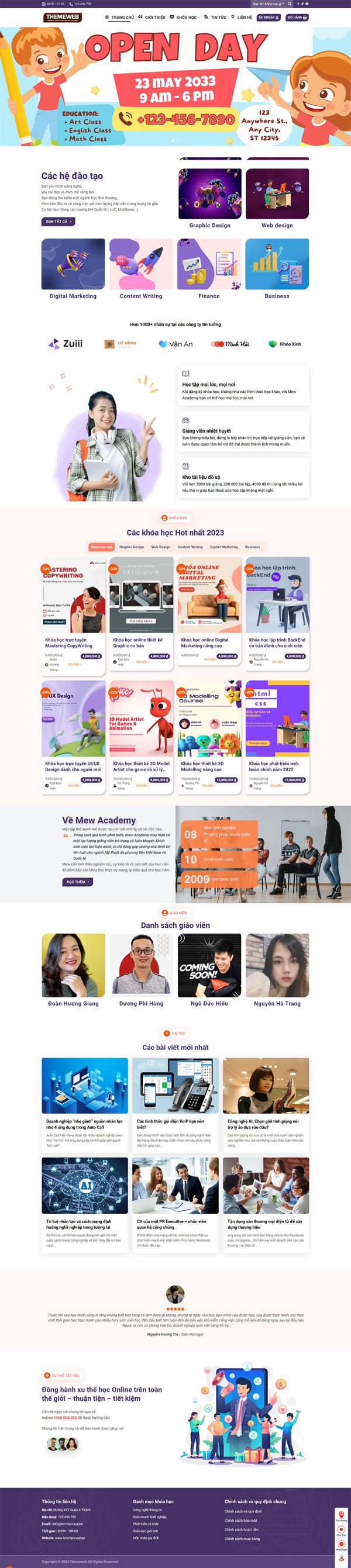 Themeweb giới thiệu khóa học online