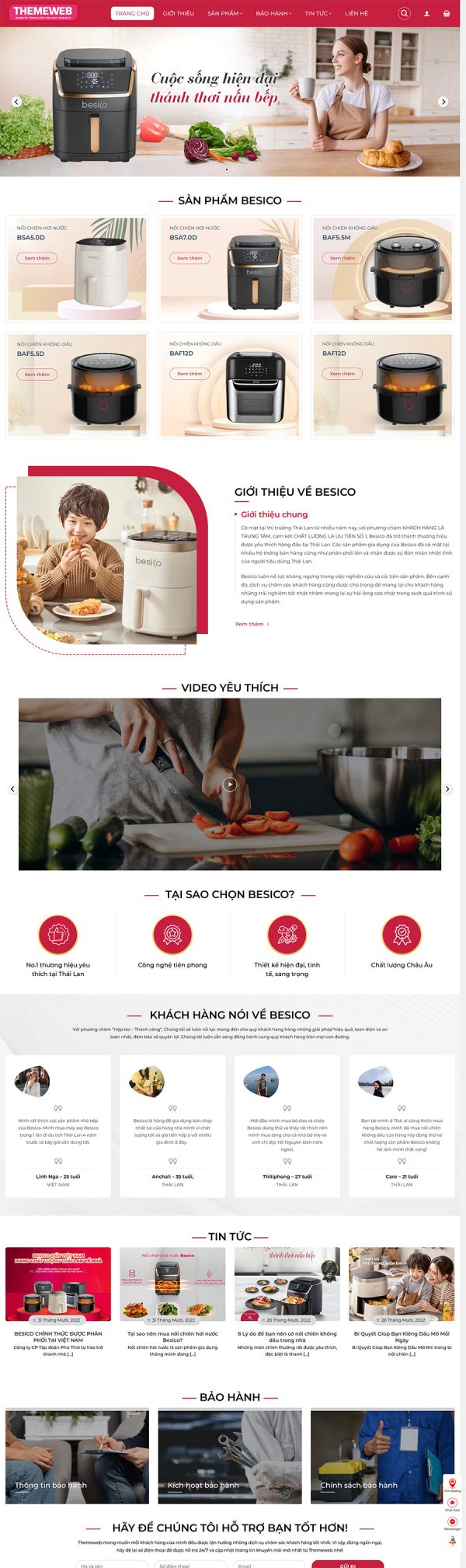 Themeweb nồi chiên không dầu besico