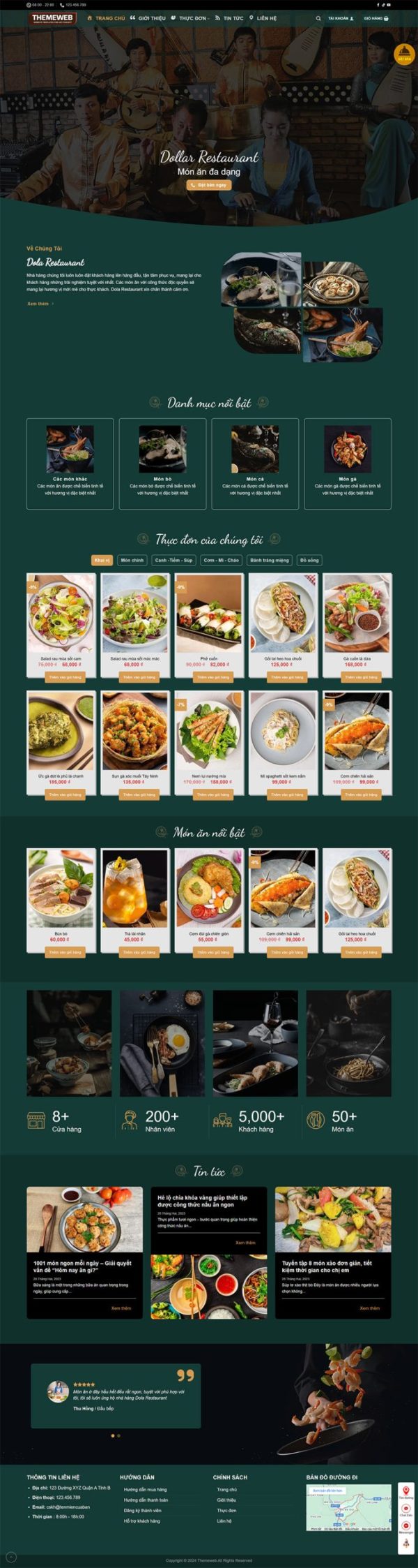 Themeweb nhà hàng dola restaurant