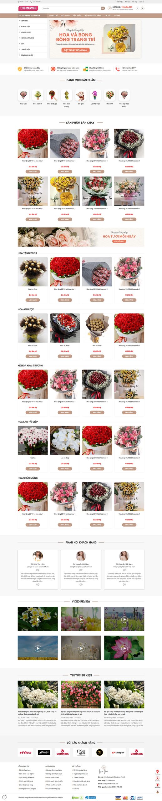 Themeweb shop bán hoa tươi viên viên