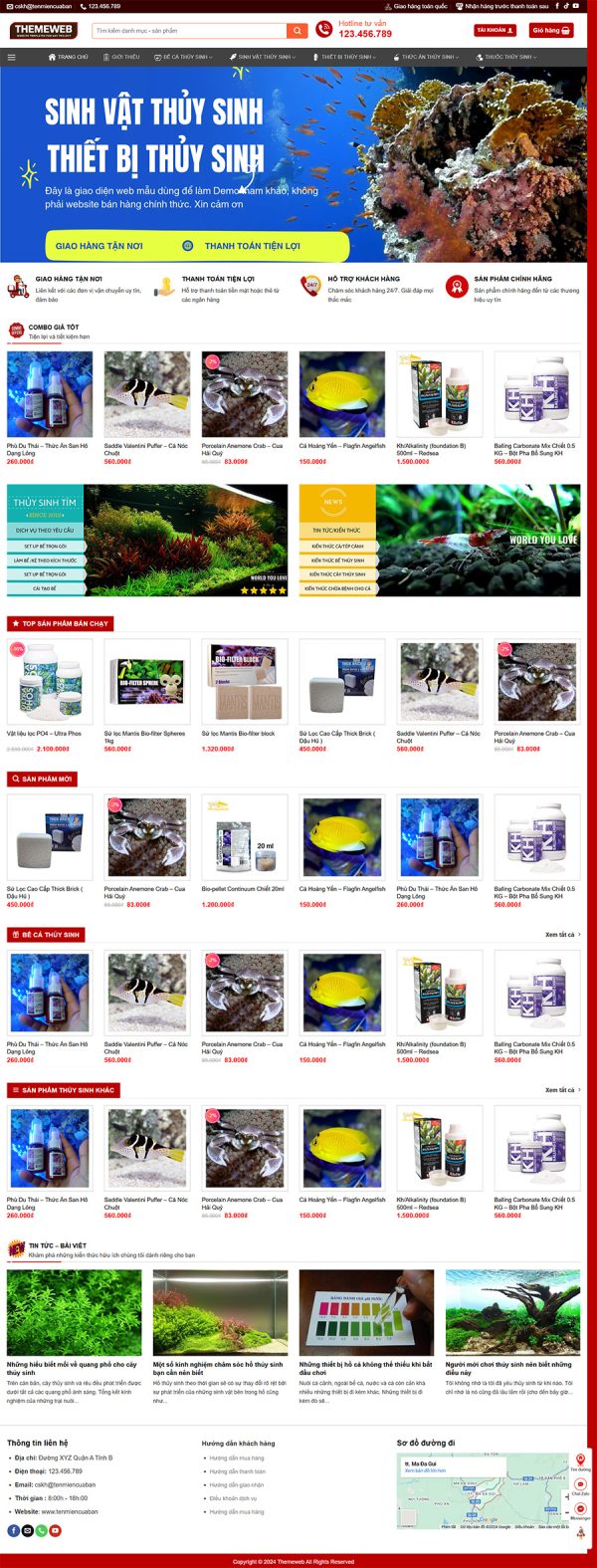 Themeweb bán cá kiểng thủy sinh