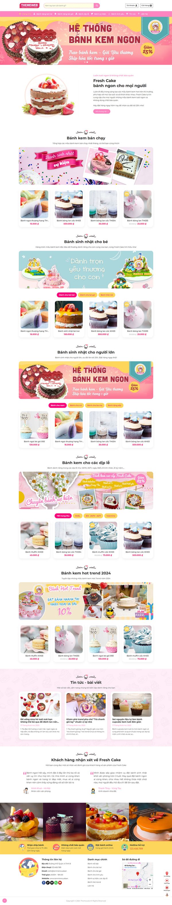 Themeweb bán bánh kem bánh sinh nhật