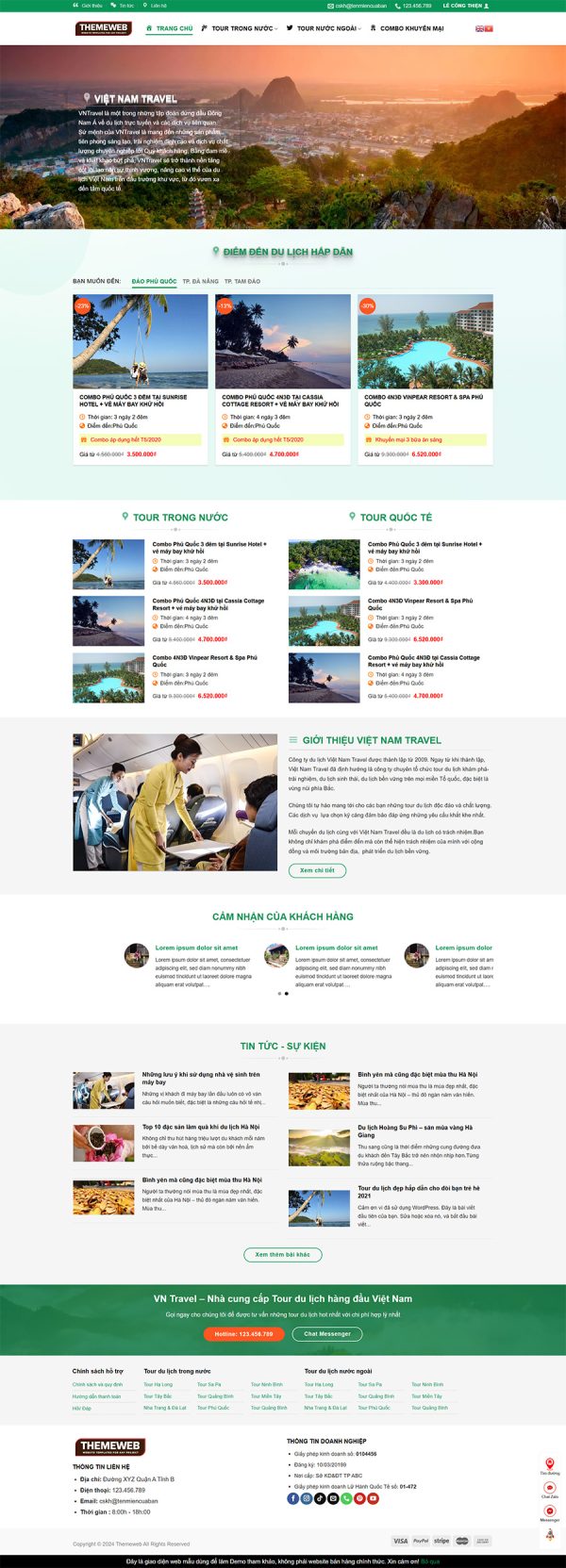 Themeweb dịch vụ du lịch vn travel